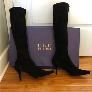 Stuart Weitzman Black Suede Ying Boots 9.5